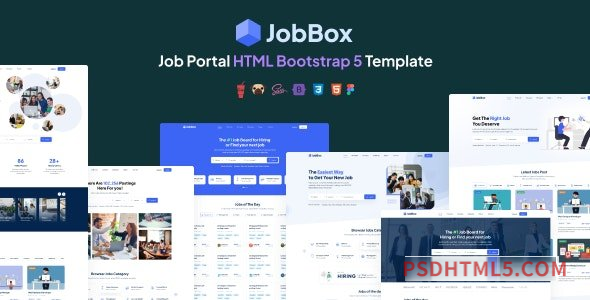 JobBox v4.1 – Job Portal + Admin HTML Bootstrap 5 Template-尚睿切图网