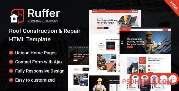 Ruffer – Roof Construction - Repair HTML Template-尚睿切图网