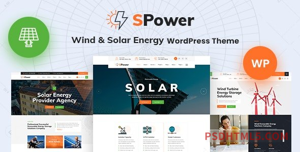 SPower v1.0 - Wind - Solar Energy wordpress主题-WordPress Theme-尚睿切图网