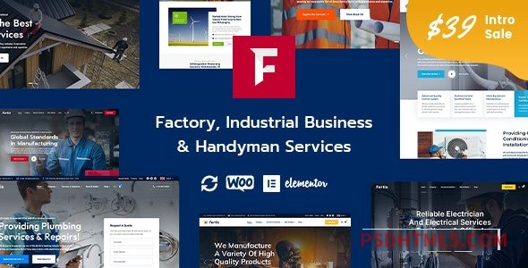 Fortis v1.0.0 - Factory Industrial Business - Handyman Services wordpress主题-WordPress Theme-尚睿切图网