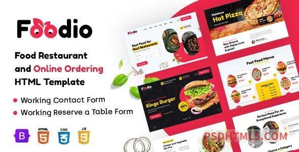 Foodio – Fast Food – Restaurant HTML Template-尚睿切图网