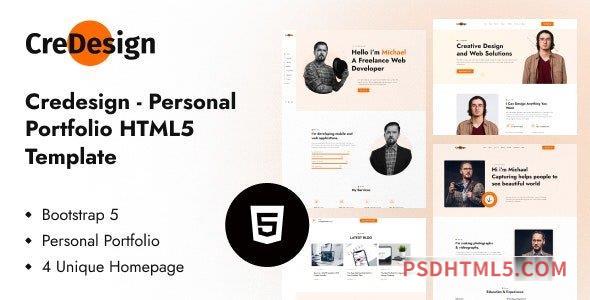 CreDesign – Personal Portfolio Template-尚睿切图网