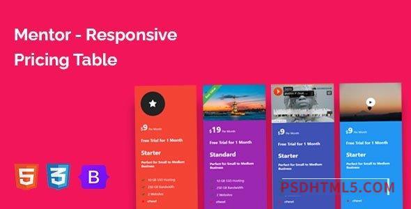 Mentor – Responsive Pricing Table-尚睿切图网