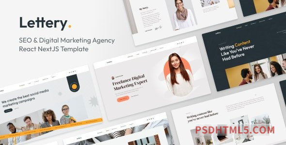 Lettery - Digital Marketing Agency React NextJS Template-尚睿切图网