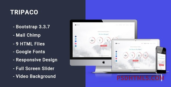 Tripaco - Responsive Coming Soon Template-尚睿切图网