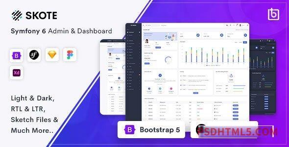 Skote – Symfony Admin – Dashboard Template-尚睿切图网