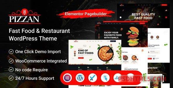 Pizzan v1.0.0 – Fast Food and Restaurant wordpress主题-WordPress Theme-尚睿切图网