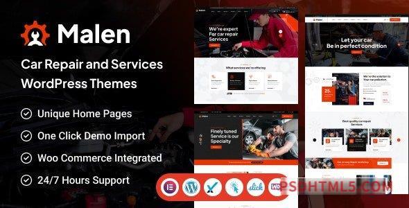 Malen v1.0 – Car Service – Repair wordpress主题-WordPress Theme-尚睿切图网