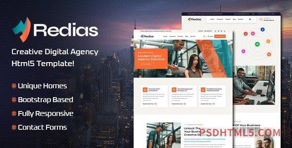 Redias - Creative Digital Agency HTML5 Template-尚睿切图网