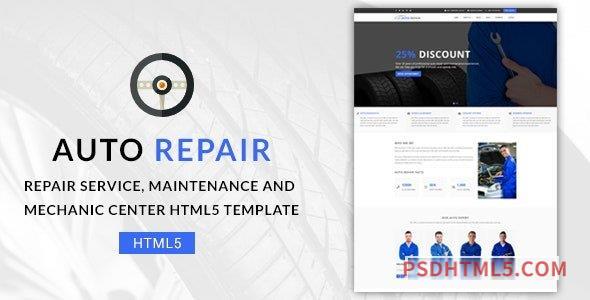 Auto Repair - Maintenance and Mechanic Center HTML5 Template-尚睿切图网