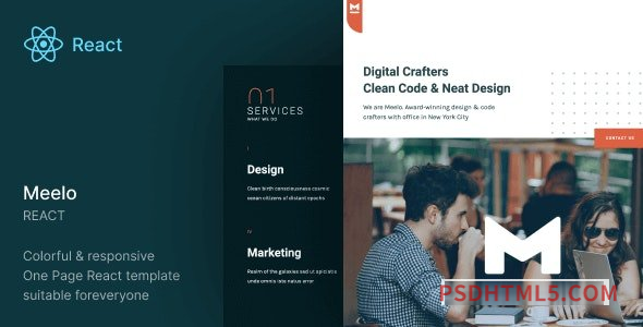 Meelo – React Agency One Page Template-尚睿切图网