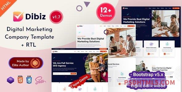 Dibiz v1.7 – SEO Digital Marketing – IT Company HTML Template-尚睿切图网