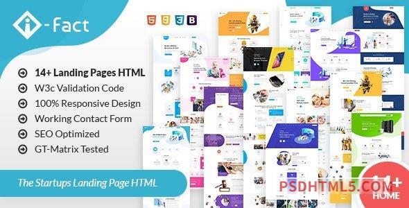 i-Fact – Landing Page HTML Template-尚睿切图网