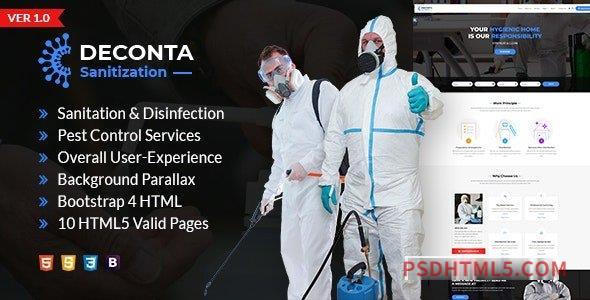 Deconta – Sanitation, Disinfection and Pest Control HTML Template-尚睿切图网