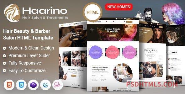 Haarino – Hair, Beauty – Makeup Salon HTML Template-尚睿切图网