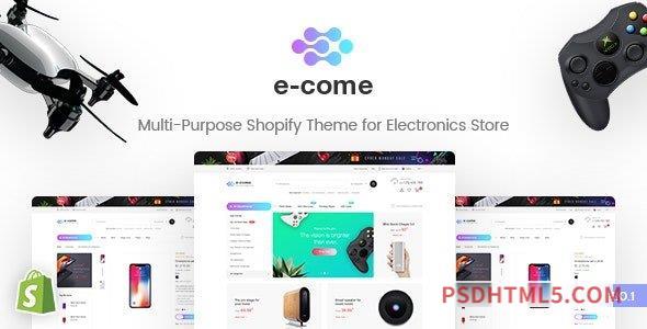 E-come v1.0.1 - Multi-Purpose Shopify Theme for Electronics Store-尚睿切图网