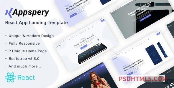 Appspery – React Landing Page Template-尚睿切图网