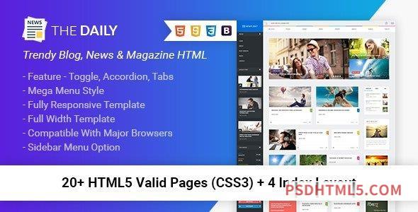 The Daily – News HTML Template-尚睿切图网