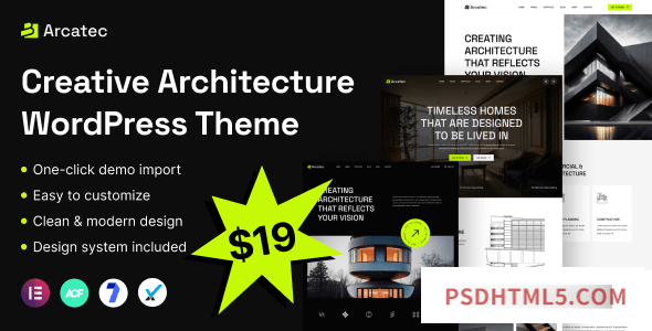 Arcatec v1.0.1- Architecture and Interior wordpress主题-WordPress Theme-尚睿切图网