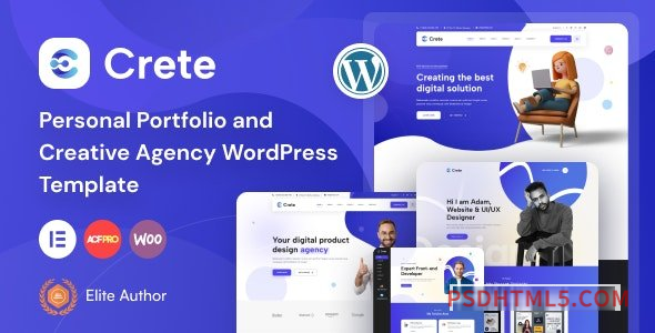 Crete v1.0 – Personal Portfolio and Creative Agency wordpress主题-WordPress Theme-尚睿切图网