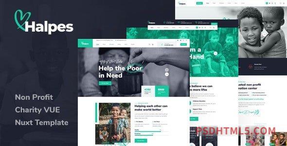 Halpes – Nonprofit Charity Vue Nuxt Template-尚睿切图网