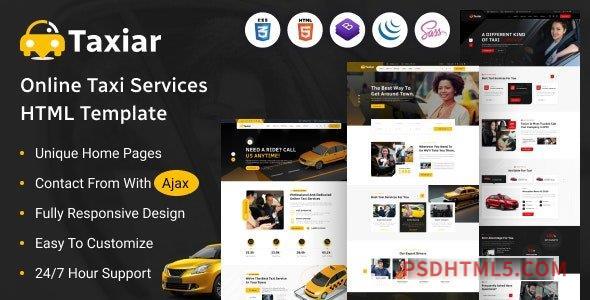 Taxiar - Online Taxi Service HTML Template-尚睿切图网