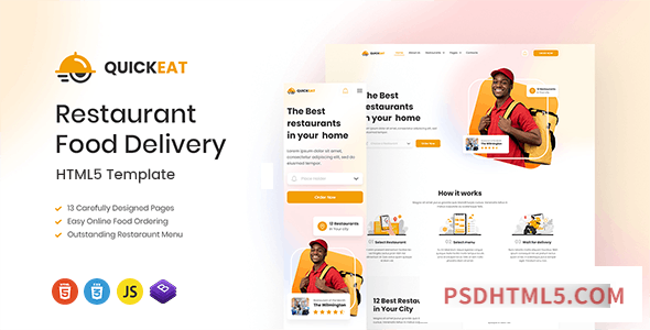 Quickeat – Food Delivery – Restaurant HTML Template-尚睿切图网