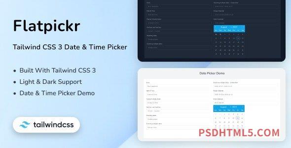 Flatpickr - Tailwind CSS 3 Date Picker-尚睿切图网