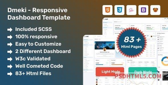 Dmeki – Responsive Admin Dashboard Template-尚睿切图网