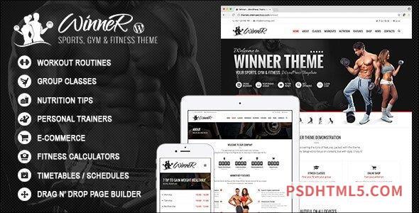 Winner v2.8 - Fitness - Gym wordpress主题-WordPress Theme-尚睿切图网