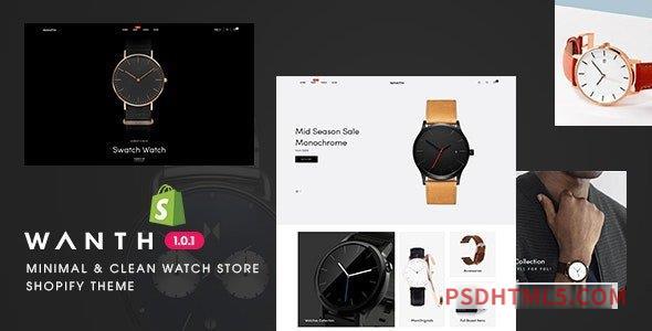 Wanth v1.0.1 – Minimal – Clean Watch Store Shopify Theme-尚睿切图网