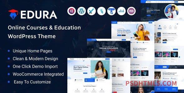 Edura v1.0.0 – Online Courses – Education wordpress主题-WordPress Theme-尚睿切图网