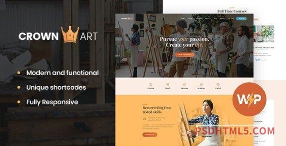 Crown Art v1.2.11 – Drawing and Music School wordpress主题-WordPress Theme-尚睿切图网