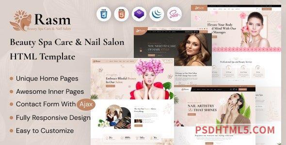 Rasm – Beauty Spa Care – Nail Salon HTML Template-尚睿切图网