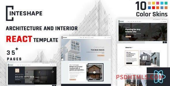 Inteshape v2.0 – Architecture and Interior React Template-尚睿切图网