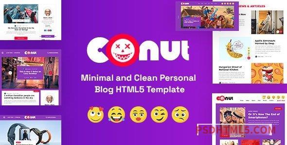 Conut – Minimal and Clean Personal Blog HTML5 Template-尚睿切图网