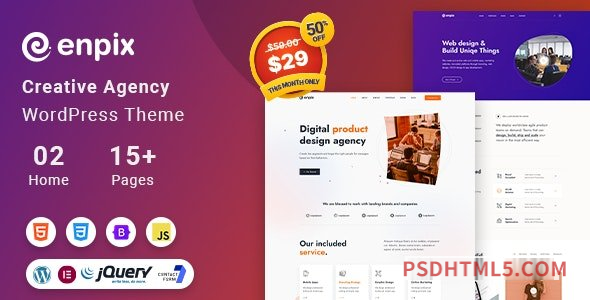 Enpix v1.0.1 – Digital Agency Creative Portfolio Theme-尚睿切图网