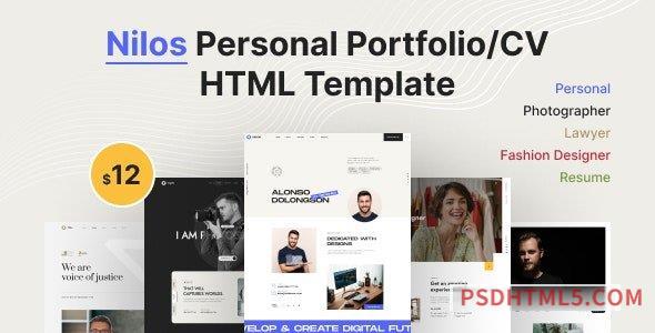 Nilos – Personal Portfolio/CV HTML Template-尚睿切图网