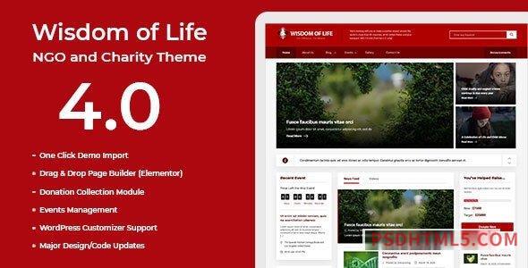 Wisdom Of Life v4.0 – NGO and Charity Theme-尚睿切图网