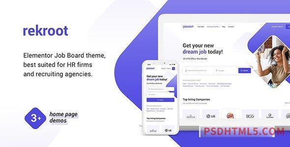 Rekroot v1.0.2 – Recruitment Agency Elementor wordpress主题-WordPress Theme-尚睿切图网