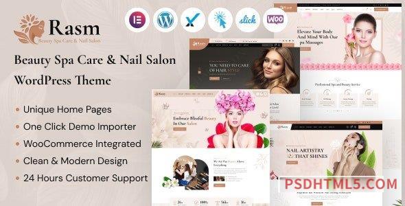 Rasm v1.0.0 – Beauty Spa Care – Nail Salon wordpress主题-WordPress Theme-尚睿切图网