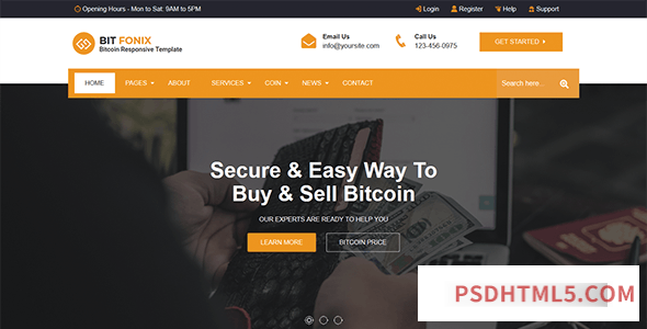 Bitfonix - ICO, Bitcoin And Cryptocurrency Responsive HTML5 Template-尚睿切图网