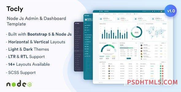 Tocly v1.0 - NodeJs Admin - Dashboard Template-尚睿切图网