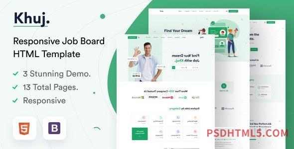 Khuj – Job Board HTML Template-尚睿切图网