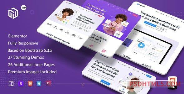 Martex v1.0.4 – Software, SaaS – Startup Landing Page wordpress主题-WordPress Theme-尚睿切图网