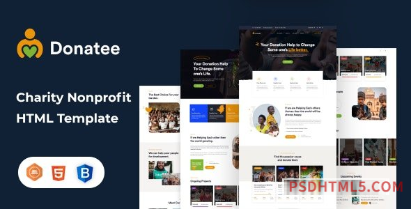 Donatee – Nonprofit Charity HTML Template-尚睿切图网