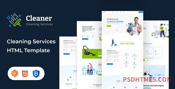 Cleaner – Cleaning Services HTML Template-尚睿切图网