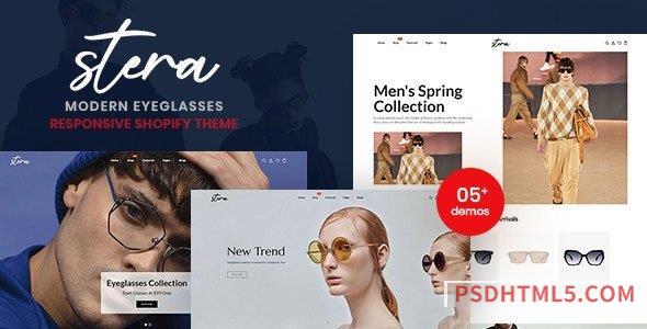 Stera - Modern EyeGlasses Responsive Shopify Theme-尚睿切图网