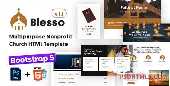 Blesso v1.1 – Multipurpose Nonprofit Church HTML Template-尚睿切图网