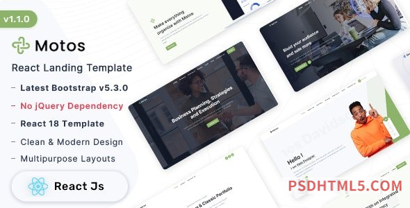 Motos – React Landing Page Template-尚睿切图网